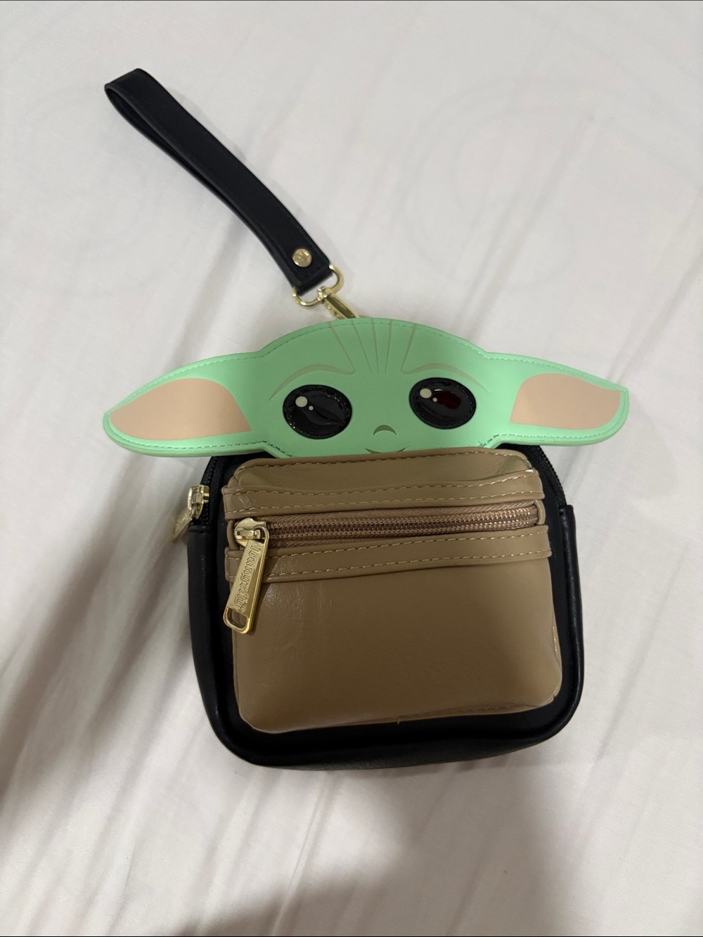 Loungefly Baby Yoda Grogu Star Wars Black and Tan Mini Backpack